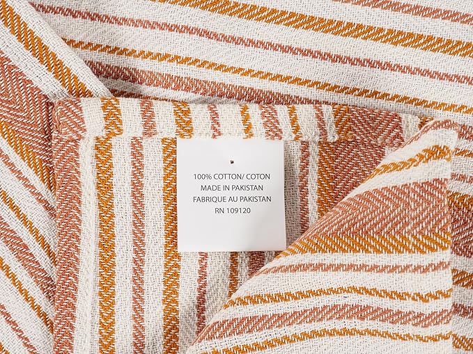 KAF Home Assorted Flat Kitchen Towels | 100% Cotton - 18 x 28 inches | Ultra Absorbent Soft Kitchen Tea Towels | Perfect for Cooking, Cleaning, and Drying Hands (Orange, 18 x 28-10 Pack)