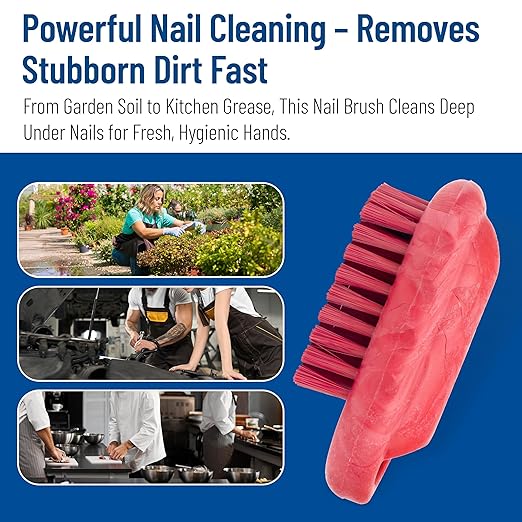 SPARTA 5 Inch Hand and Nail Brush with Stiff Polyester Bristles, Polypropylene Body, Color Coded Scrub Brush for Commercial Foodservice and Industrial Use, Red