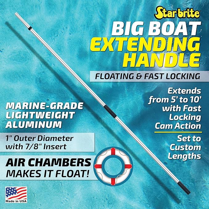 STAR BRITE Extend-A-Brush Handles - Fixed & Telescoping Floating Handles - Quick Connect for Boat, RV, Pool, Auto, Home Cleaning - Durable, Versatile Extension Handles for Multiple Accessories