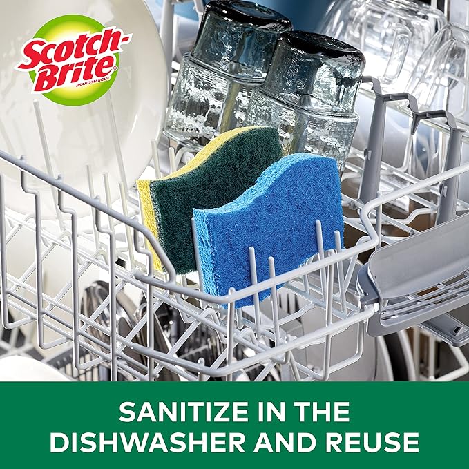 Scotch-Brite MMMHD3 Heavy Duty Scrub Sponge, Yellow & Green, 3 Per Pack