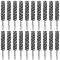 Geiserailie Bore Brush Bristles Wire Brush for Power Drill Cleaning Wire with Hex Shank Handle for Power Drill Cleaning(20 Pieces,Stainless Steel)
