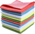 SINLAND Microfiber Dish Cloths for Washing Dishes Towels Best Kitchen Washcloth Cleaning Rags Cloths with Poly Scour Side - Used for Plates, Bowls and Dishes, 5 Color Assorted 12inchx12inch 10pack
