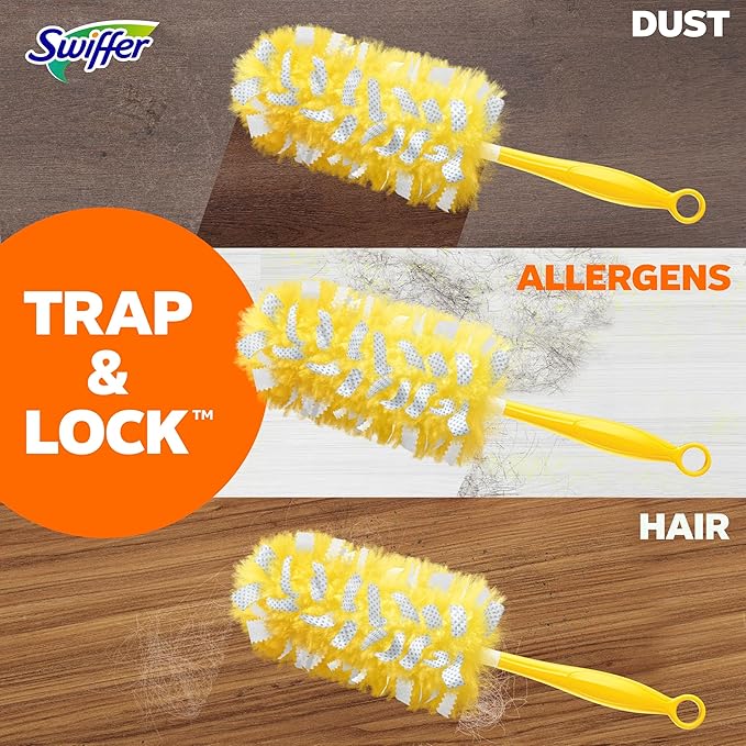 Swiffer Dusters Heavy Duty, Multi-Surface Duster Refills for Cleaning, Lavender, 24 Count (4 Packs of 6)