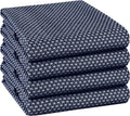 TWINY Threads 4 Pack Kitchen Towels, 100% Cotton, 18x28 Inches, Highly Absorbent & Soft, Quick-Dry Dish Towel Set with Hanging Loop, Washcloth for Cleaning, Washable for Everyday Use - Navy Blue