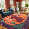 Vintage Tiger Rug Washable 5X7 Oriental Traditional Animal Print Fuchsia Floral Tibetan Rugs for Bedroom Kitchen Living Room Indoor Entryway Carpet Thin Rug