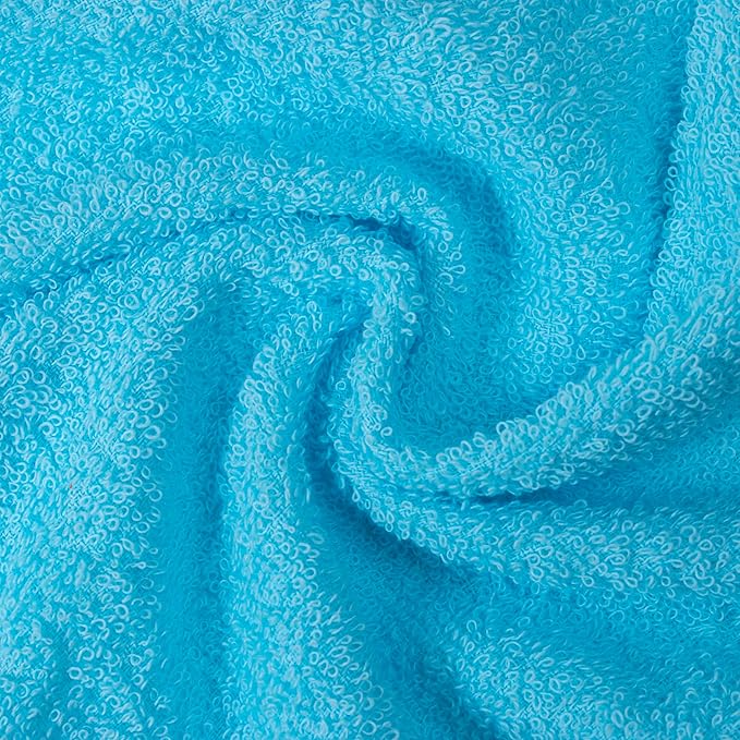 Textila Terry Wash Cloths – Pack of 10, Aqua Blue, 12x12 Inches – Soft, Absorbent & Multipurpose Cotton Washcloths for Face, Hand, Bath, Kitchen, Spa, Gym & Hotel Use