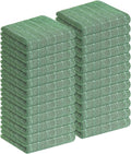 Homaxy 100% Cotton Terry Kitchen Towels(Grass Green, 13 x 28 inches), Checkered Designed, Soft and Super Absorbent Dish Towels, 24 Pack