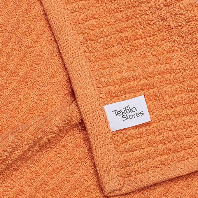 Textila Bar Mop Towels 12x12 Inch – Lemon Yellow - Orange – Pack of 10 - Cotton Dish Cloths & Cleaning Towels for Kitchen, Bar, Restaurant, Household Use – Absorbent, Durable, Reusable
