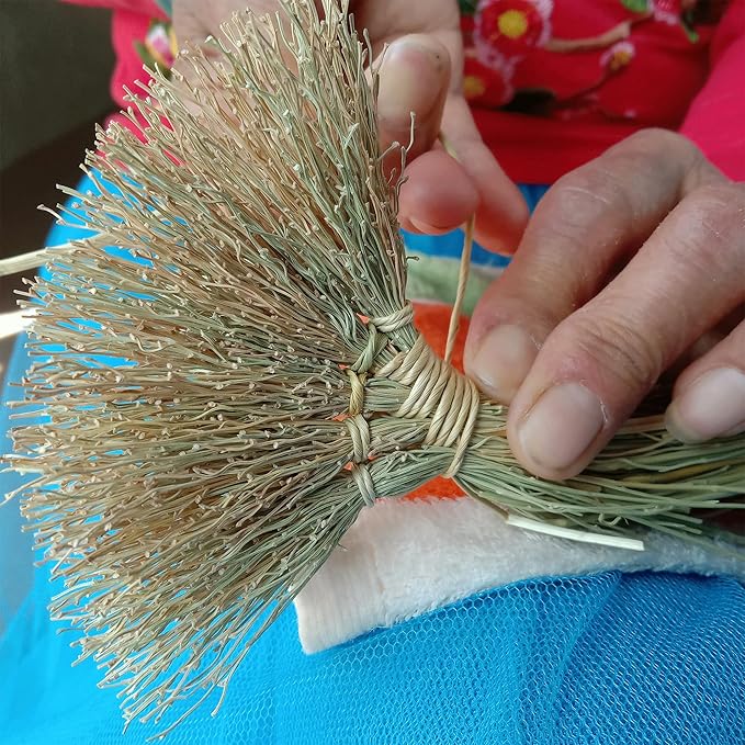 Witch Altar Mini Broom with Crystal and Tree of Life Decor - Wiccan Tools for Healing Energy Cleansing Altar Decoration (Yellow Crystal)