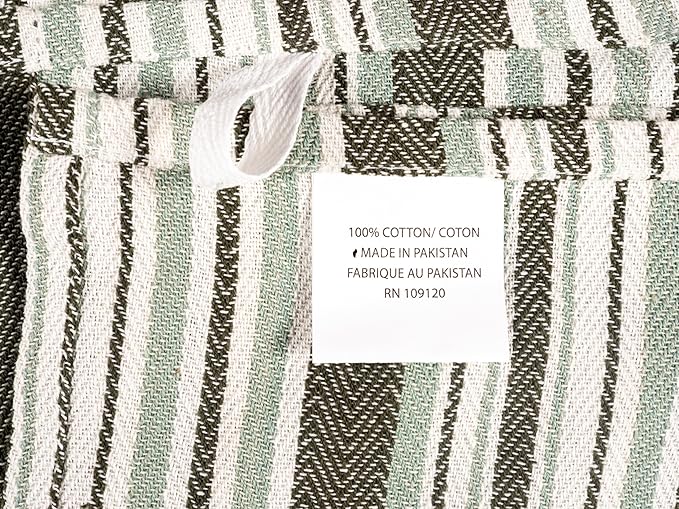 KAF Home Assorted Flat Kitchen Towels | 100% Cotton - 18 x 28 inches | Ultra Absorbent Soft Dish Towels | Perfect for Cooking, Cleaning, and Drying Hands (Olive, 10 Pack)