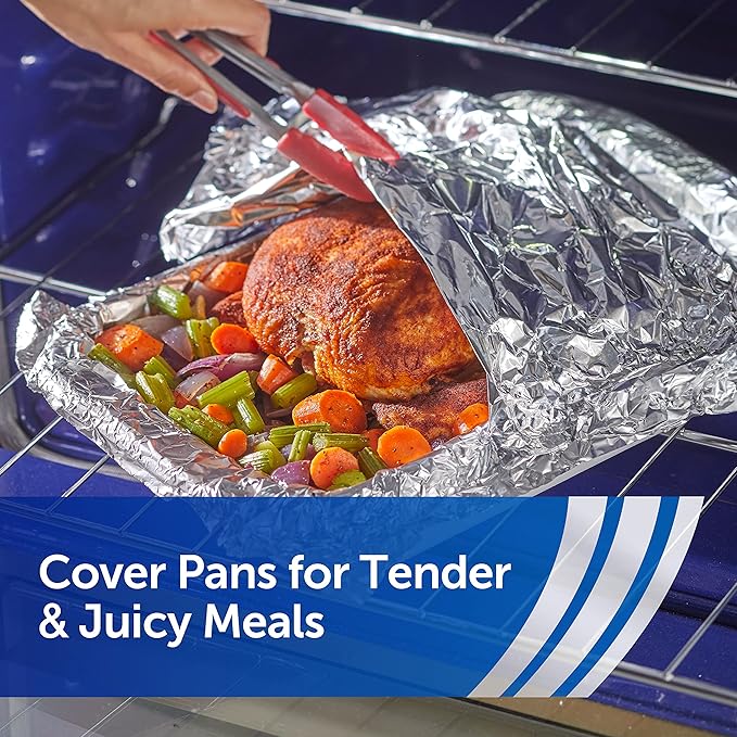 Reynolds Wrap Heavy Duty Aluminum Foil Roll, Thick Heavy Duty Foil for Added Strength and Durability, Secure Easy Open and Close Tab, 12 Inches Wide, 130 Sq. Ft. (Pack of 2)