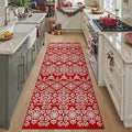 2x8 Runner Rug Red Snowflake Washable Hallway Carpet Xmas Holiday Decor Bedroom Carpet Non Slip Kitchen Mat Indoor Accent Rug Decorative Dining Room Laundry Room Living Room