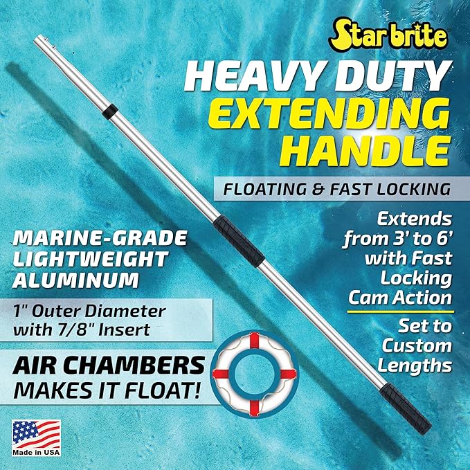 STAR BRITE Extend-A-Brush Handles - Fixed & Telescoping Floating Handles - Quick Connect for Boat, RV, Pool, Auto, Home Cleaning - Durable, Versatile Extension Handles for Multiple Accessories