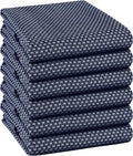 TWINY threads 6 Pack Kitchen Towels, 100% Cotton, 18x28 Inches, Highly Absorbent & Soft, Quick-Dry Dish Towel Set with Hanging Loop, Washcloth for Cleaning, Washable for Everyday Use - Navy Blue