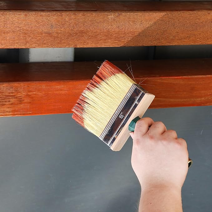 Bates- Deck Stain Brush Set, 3 Pack, 4”, 5” and 6”, Deck Stain Applicator, Stainless Steel Ferrule