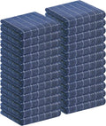 Homaxy 100% Cotton Terry Kitchen Towels(Navy Blue, 13 x 28 inches), Checkered Designed, Soft and Super Absorbent Dish Towels, 24 Pack