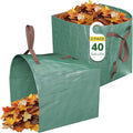 GreatBuddy Lawn Bag, 40 Gallon Yard Waste Bags, Heavy Duty PP Garden Leaf Bags for Leaves, Grass and Debris, Reusable & Foldable Leaf Collector with Handles, Wide Opening and Self-stand Design, 2 Pack