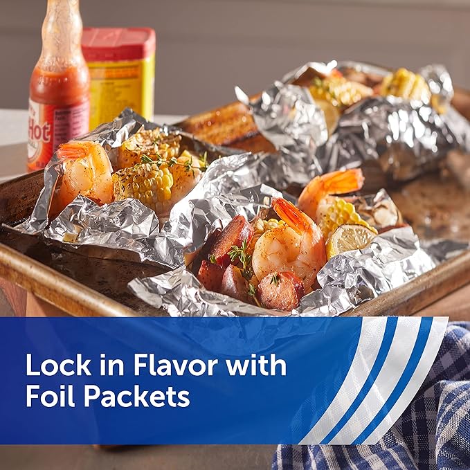 Reynolds Wrap Recycled Aluminum Foil, Recycled Foil Roll, Made From 100% Recycled Materials, With Secure Easy Open and Close Tab, 200 Sq. Ft.