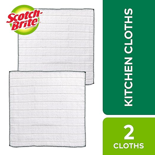 Scotch-Brite Premium Microfiber Kitchen Cloth, 2 Pack