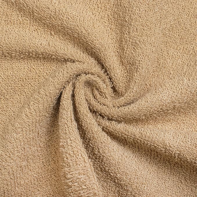 Basic Wash Cloths 12x12 Inches – Bulk Pack of 24 – Beige Color – Soft and Absorbent Multipurpose Cotton Washcloths for Bathroom, Spa, Gym, Salon, Hotel, and Everyday Use