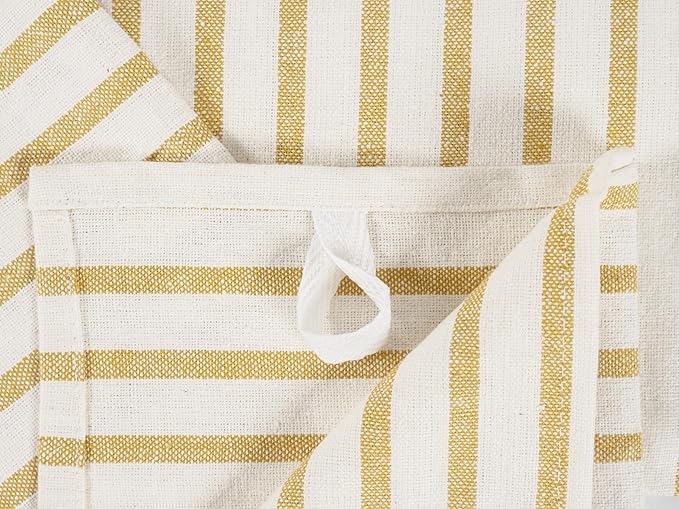 KAF Home Assorted Flat Kitchen Towels | 100% Cotton - 18 x 28 inches | Ultra Absorbent Soft Kitchen Tea Towels | Perfect for Cooking, Cleaning, and Drying Hands (Honey, 18 x 28-10 Pack)