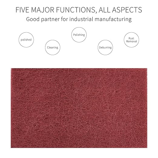 Scuff Pads - 6Pcs Scouring Pad 7447 - Very Fine Grade Hand Pads General Purpose Sanding Hand Pads 200 x 125mm/8" x 5"