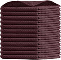 Burgundy Wine Waffle Dishcloths, 12"x12", Soft, Absorbent, and Durable, 100% Cotton, Reusable, Quick Drying, Ideal for Drying Dishes, Cleaning, Multipurpose Use, 12 Pack