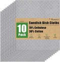 Homaxy Swedish Dishcloths for Kitchen, 10 Pack Reusable and Washable Cellulose Sponge Cloths Dish Towels, Absorbent and No Odor Paper Towels for Dishes ＆ Counters, Grey