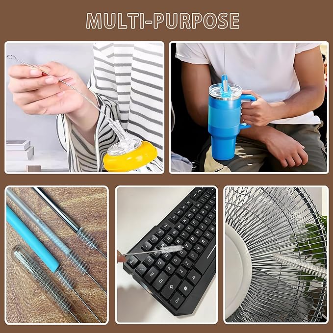 Straw Cleaner Brush for Stanley Cup,10 inch Straw Brush for 40oz 30oz 20 oz Stanley Mugs,Stanley Straw Cleaner for Various Straws,Baby Bottles,Water Bottles and Hummingbird Feeders(4Pack).