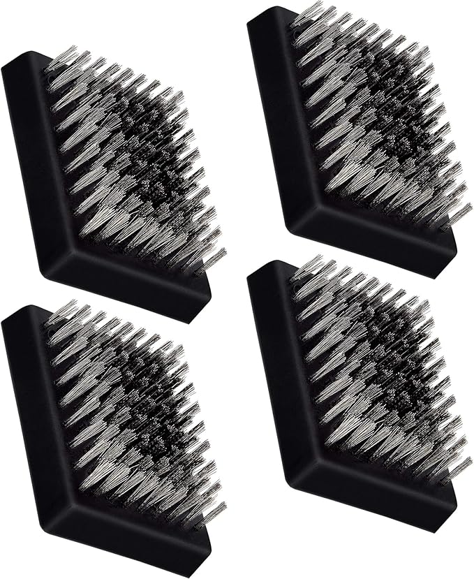 Leonyo 4 Pack Grill Brush Replacement Heads Set, 3.3IN x 2.5IN Grill Cleaning Brush Replaceable Heads, Barbecue Cleaner Refill, BBQ Cleaner
