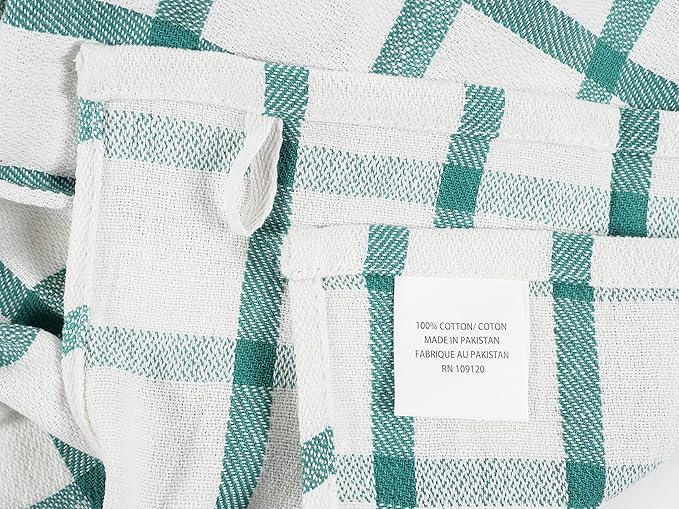 KAF Home Assorted Flat Kitchen Towels | 100% Cotton - 18 x 28 inches | Ultra Absorbent Soft Dish Towels | Perfect for Cooking, Cleaning, and Drying Hands (Teal, 10 Pack)