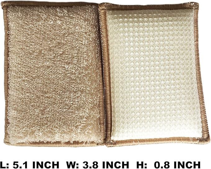 Natural Bamboo Sponges Kitchen Cleaning Sponges Reusable Dish Washing Sponges Super Absorbent 10 Packs
