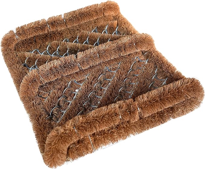 NINAMAR Natural Coir Boot Scraper Door Mat - 13 x 12 inch - 6 Pack