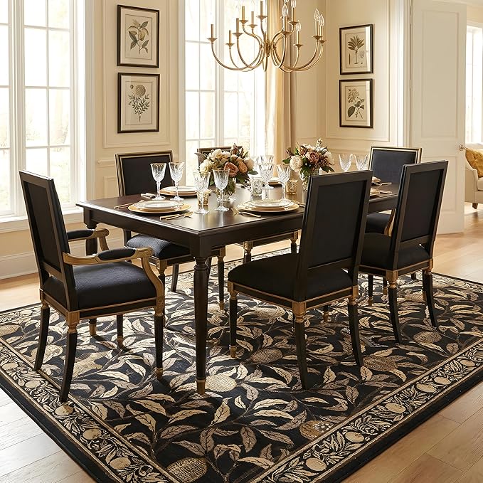 GarveeHome Boho Leaf Area Rugs 9x12 Living Room, Large Rugs for Living Room with Soft Low Pile, 9x12 Botanical Bird Washable Rug with Non-Slip Backing for Bedroom Dining Room Brown Carpet