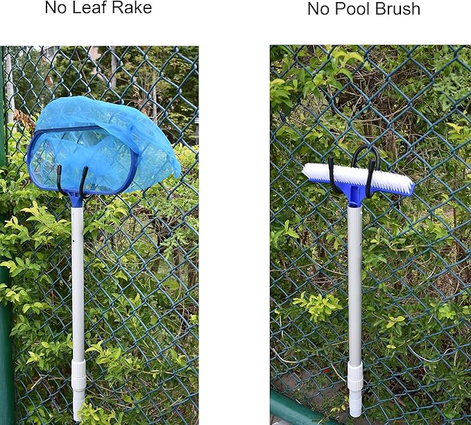 YYST Pool Tool Organizer Holder Pool Cleaning Accessory Organizer Holder Rack - Store Poles, Brushes, Nets, Vacuum Heads,Leaf Rakes, Skimmers, etc (4)
