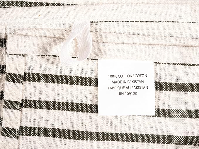 KAF Home Assorted Flat Kitchen Towels | 100% Cotton - 18 x 28 inches | Ultra Absorbent Soft Dish Towels | Perfect for Cooking, Cleaning, and Drying Hands (Olive, 10 Pack)