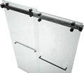 Monaco 56.5-60" W x 78" H 3/8" Twinglide Frameless Shower Door with Tempered Rain Glass (Matte Black)