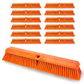 SPARTA 41891EC24 Omni Sweep Plastic Push Broom Head, Heavy Duty, Industrial Broom with Color Code System for Outdoor, Indoor, Concrete, Patio, Kitchen, Bathroom, 24 Inches, Orange, (Pack of 12)