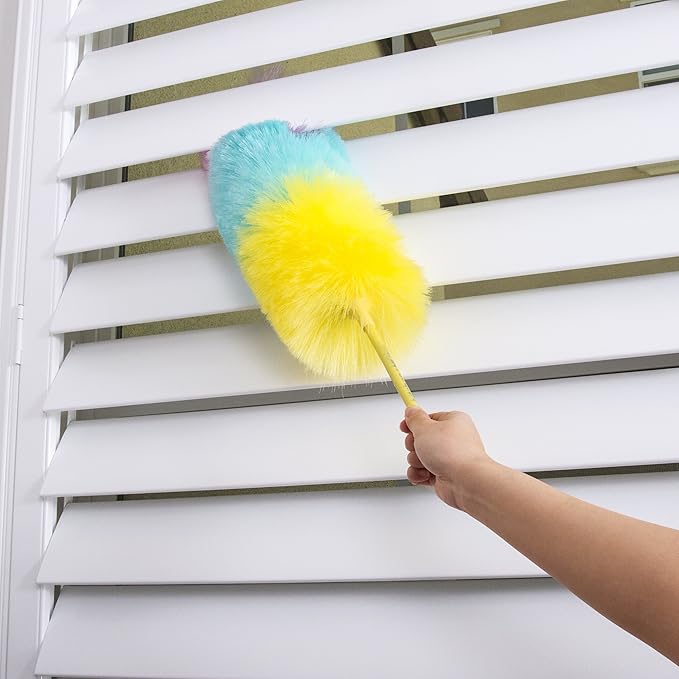 Kitchen + Home Large Static Duster - 27" Inch Electrostatic Feather Duster attracts dust Like a Magnet! - Cotton Candy