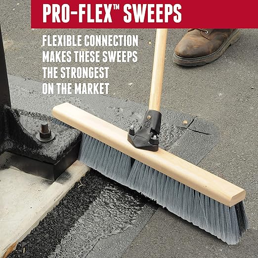 Weiler 44606 Pro-Flex 24" Block Size, Stiff Blue Polypropylene Fill, Sweep