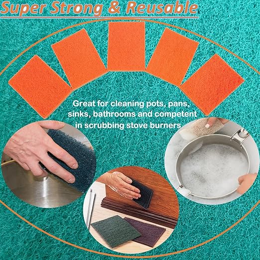 10 Pack 6 x 9 Inch 1500 Grit General Purpose Scuff Pads for Scuffing, Scouring, Sanding, Paint Primer Prep Adhesion Scratch - Surface Preparation Automotive Car Auto Body Woodworking (Orange)