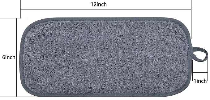 Makeup Remover Cloths for Face, Eye, Lips - Reusable Makeup Remover Pads Soft Microfiber Facial Cleansing Cloths 6 x 12 inch 6 Pack (Gray)