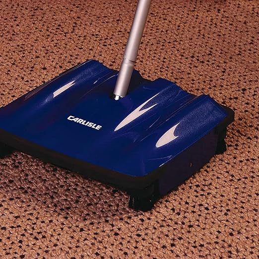 Carlisle FoodService Products Duo-Sweeper Rubberized Carpet and Floor Sweeper – Efficient Manual Cleaning for Restaurants with Low Pile Carpets (Pack of 4)