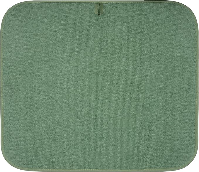 OGGI Absorbent, Reversible Microfiber Dish Drying Mat for Kitchen, Dish Drying Pad, 16 Inch x 18 Inch, Large, Sage