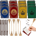 24 Pcs Magical Wizard Notepads Set Spiral Notebooks and Magic Wand Pencils Witch Broom Pencils Magical Wizard School Mini Notepads Small Pocket Journal Goodie Bag Stuffers for Wizard School Classroom Favors Supplies
