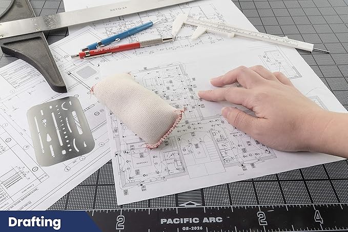 2 Pack Pacific Arc Dry Cleaning Pads Large for Drafting, Art, Architecture, and Graphite