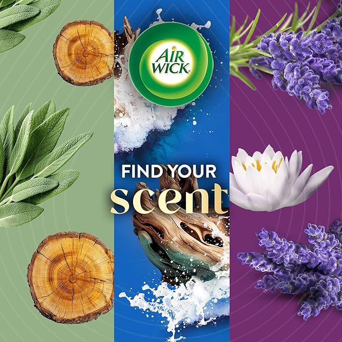 Air Wick Plug in Scented Oil Refill,Lavender & Waterlily,Air Freshener,Essential Oils,(Pack of 10)