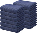 Kitinjoy 100% Cotton Waffle Weave Kitchen Hand Towels (13 X 28 Inches, Navy Blue), 12-Pack Super Soft and Absorbent Dish Towel for Drying Dishes