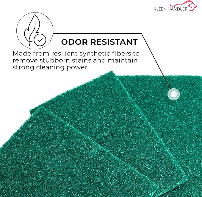 Kleen Handler Bulk Green Medium Duty Cleaning Pads – Kitchen Scrub Sponges, Scouring Pads for Washing Dishes, Bathroom, Restaurant Cleaning Sponge, Household General Cleaning (Bulk Case Pack of 480)
