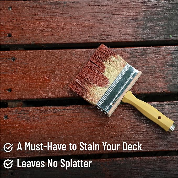 Bates- Deck Stain Brush, 5 Inch, Stain Brushes for Wood, Deck Brush, Large Paint Brushes